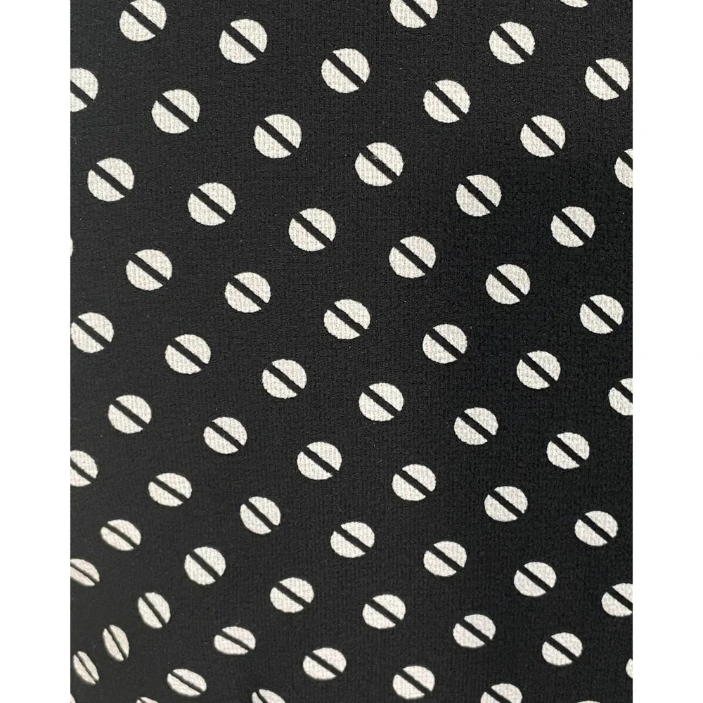 Michael Kors Sz 2 Belted Jumpsuit Cropped Pants V-Neck Bodice Black White Dots - Picture 11 of 13